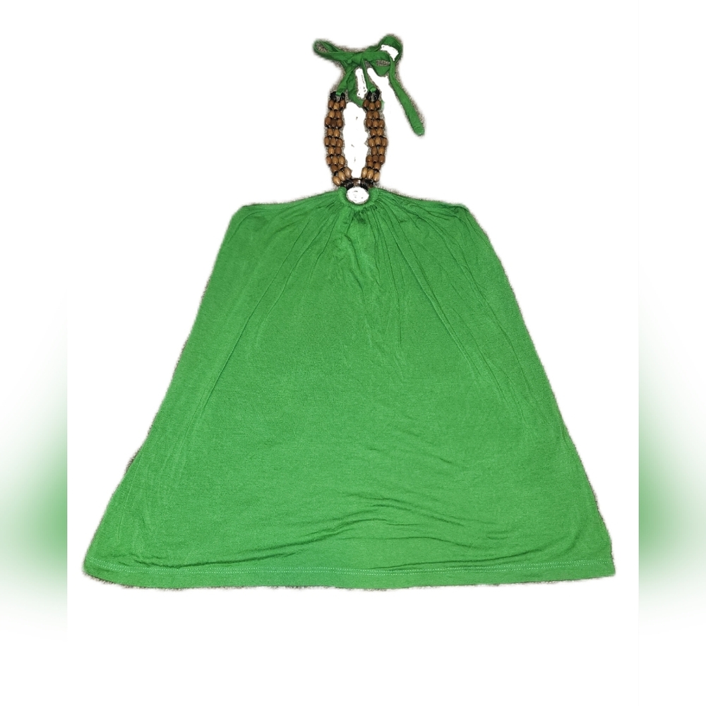 Buffalo David Bitton Green Halter Sleeveless Top